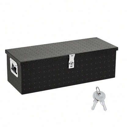 Studyset Underbody Truck Box,Pickup Storage Box,Heavy Duty Aluminum Diamond Plate Tool Box With Lock Keys,Waterproof Trailer Storage Box With Side Handles,Tool Organizer Chest Cabinet For Truck, Trail