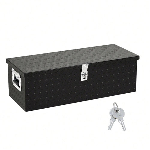 Studyset Underbody Truck Box,Pickup Storage Box,Heavy Duty Aluminum Diamond Plate Tool Box With Lock Keys,Waterproof Trailer Storage Box With Side Handles,Tool Organizer Chest Cabinet For Truck, Trail