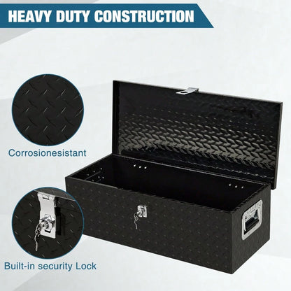 Studyset Underbody Truck Box,Pickup Storage Box,Heavy Duty Aluminum Diamond Plate Tool Box With Lock Keys,Waterproof Trailer Storage Box With Side Handles,Tool Organizer Chest Cabinet For Truck, Trail
