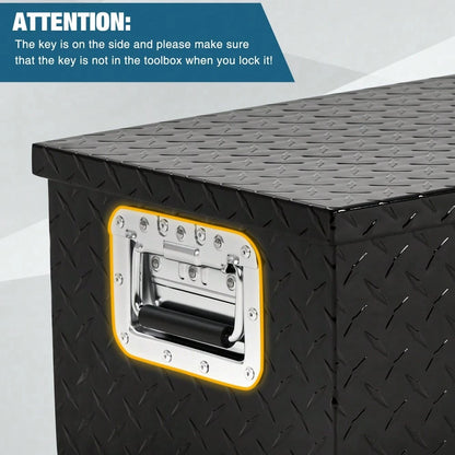 Studyset Underbody Truck Box,Pickup Storage Box,Heavy Duty Aluminum Diamond Plate Tool Box With Lock Keys,Waterproof Trailer Storage Box With Side Handles,Tool Organizer Chest Cabinet For Truck, Trail