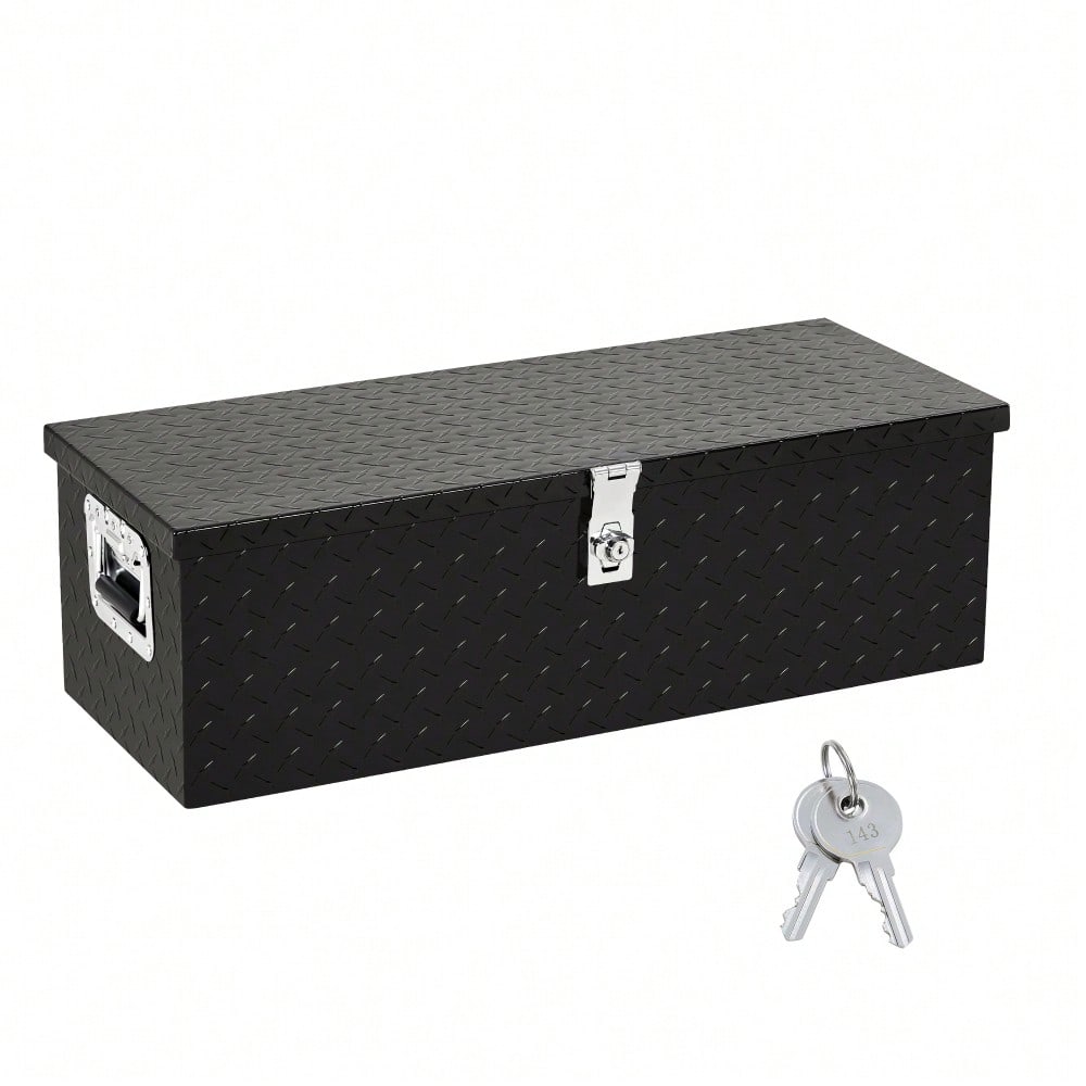 Studyset Underbody Truck Box,Pickup Storage Box,Heavy Duty Aluminum Diamond Plate Tool Box With Lock Keys,Waterproof Trailer Storage Box With Side Handles,Tool Organizer Chest Cabinet For Truck, Trail