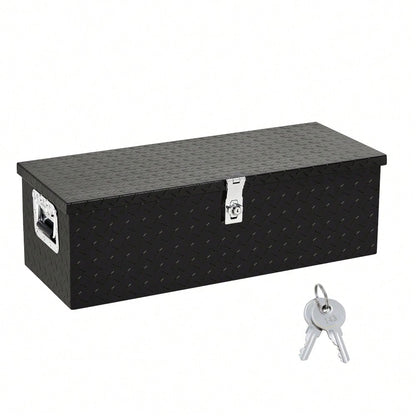Studyset Underbody Truck Box,Pickup Storage Box,Heavy Duty Aluminum Diamond Plate Tool Box With Lock Keys,Waterproof Trailer Storage Box With Side Handles,Tool Organizer Chest Cabinet For Truck, Trail