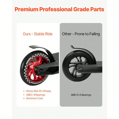 Stunt Scooter, Pro Complete Trick Scooters For Teens, Adults, Boys, And Girls, Freestyle Street Rider For Intermediate And Beginner, Double Layer Lightweight Aluminum Deck