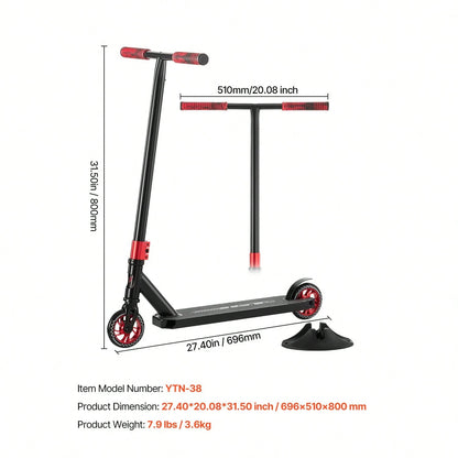 Stunt Scooter, Pro Complete Trick Scooters For Teens, Adults, Boys, And Girls, Freestyle Street Rider For Intermediate And Beginner, Double Layer Lightweight Aluminum Deck