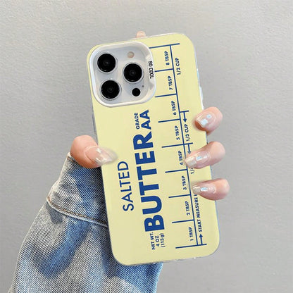 Stylish And Visually Appealing Blue Butter-Themed Phone Case Designed For Various Models Including 16, 16 Pro, Pro Max, 11, 15, 14, 13, 12 Pro, XR, And Plus, Offering Shockproof Protection.