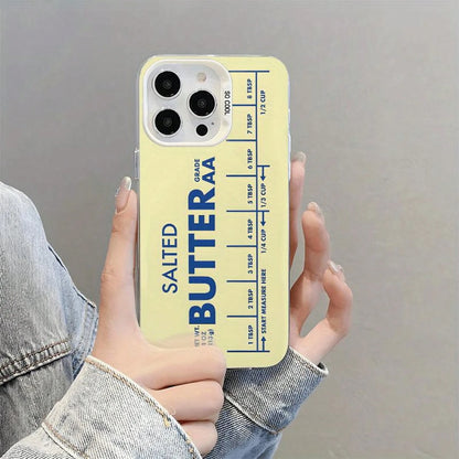 Stylish And Visually Appealing Blue Butter-Themed Phone Case Designed For Various Models Including 16, 16 Pro, Pro Max, 11, 15, 14, 13, 12 Pro, XR, And Plus, Offering Shockproof Protection.