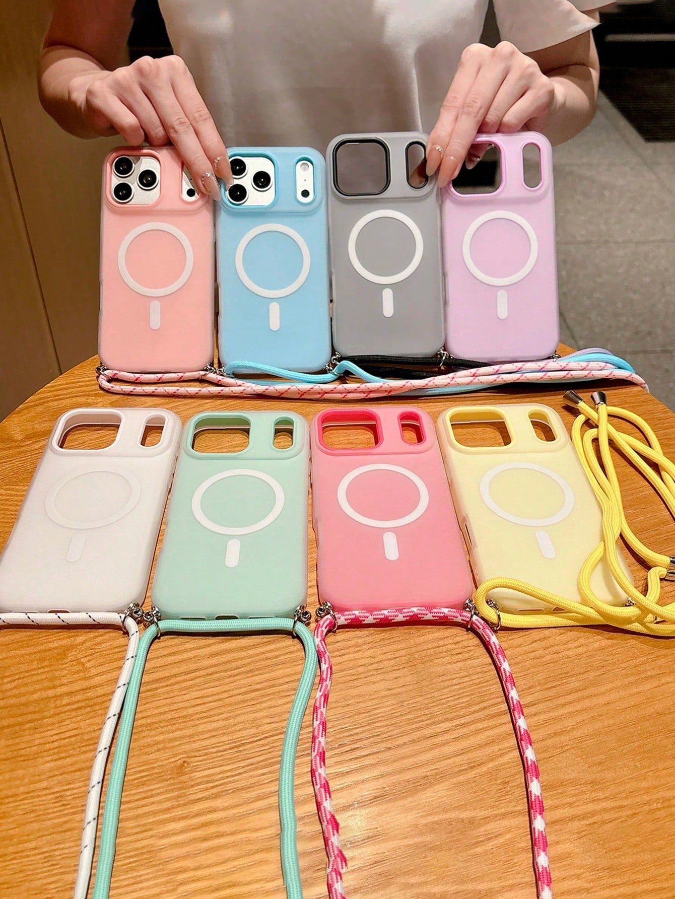Stylish Necklace Crossbody Lanyard Candy Color Phone Case Compatible With Iphone 17 Pro Max 17 Pro 17 16 Pro Max 16 Pro 16 15 Pro Max 15 Pro 15 14 Pro Max 14 Pro 14 13 Pro Max 13 Pro 13 Minimalist Tra