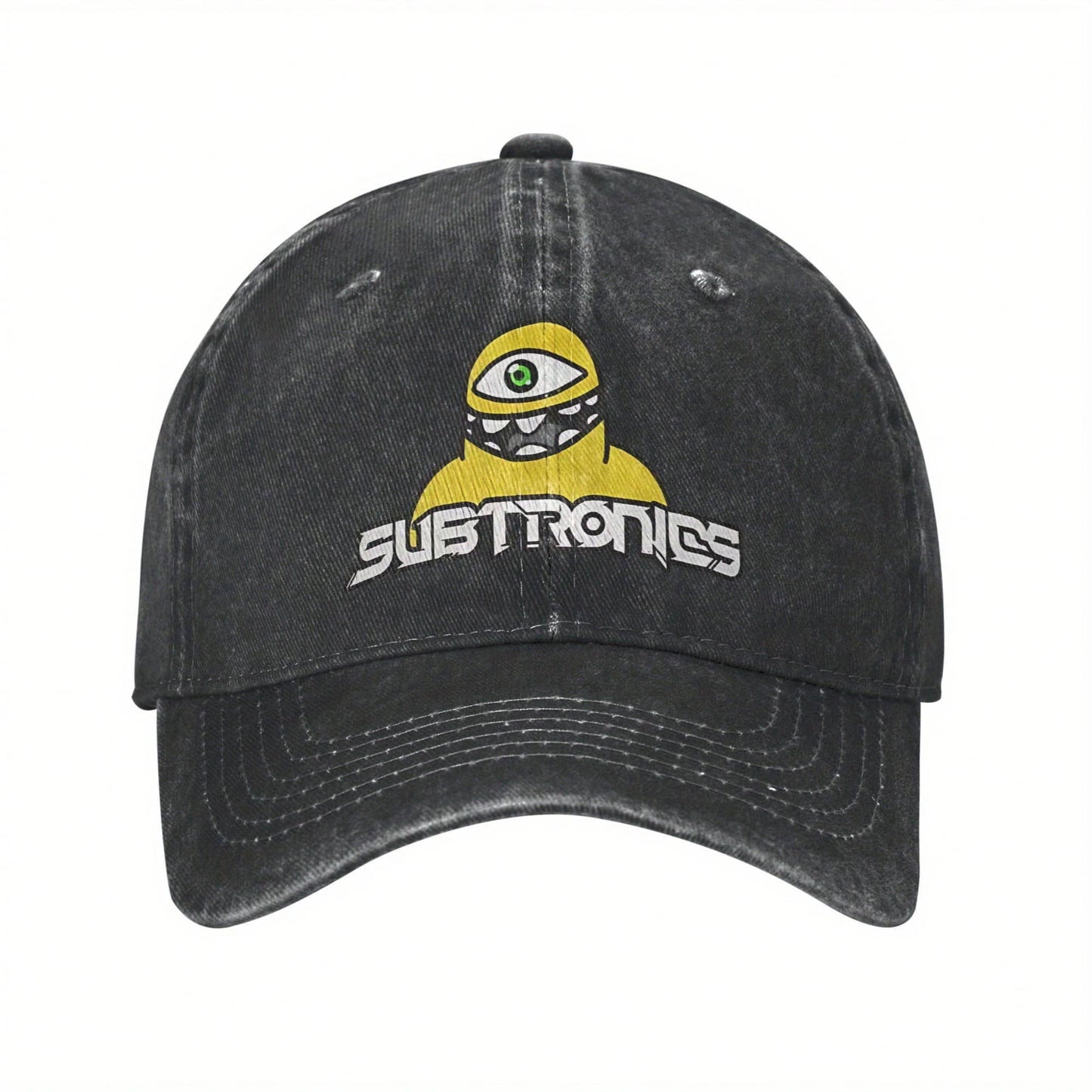 Subtronics Cyclops Logo Baseball Cap- Vintage Washed Distressed Dad Hat, Unisex Sun Protection Outdoor Cap, Hand Washable Casual Headwear, Durable