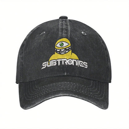 Subtronics Cyclops Logo Baseball Cap- Vintage Washed Distressed Dad Hat, Unisex Sun Protection Outdoor Cap, Hand Washable Casual Headwear, Durable