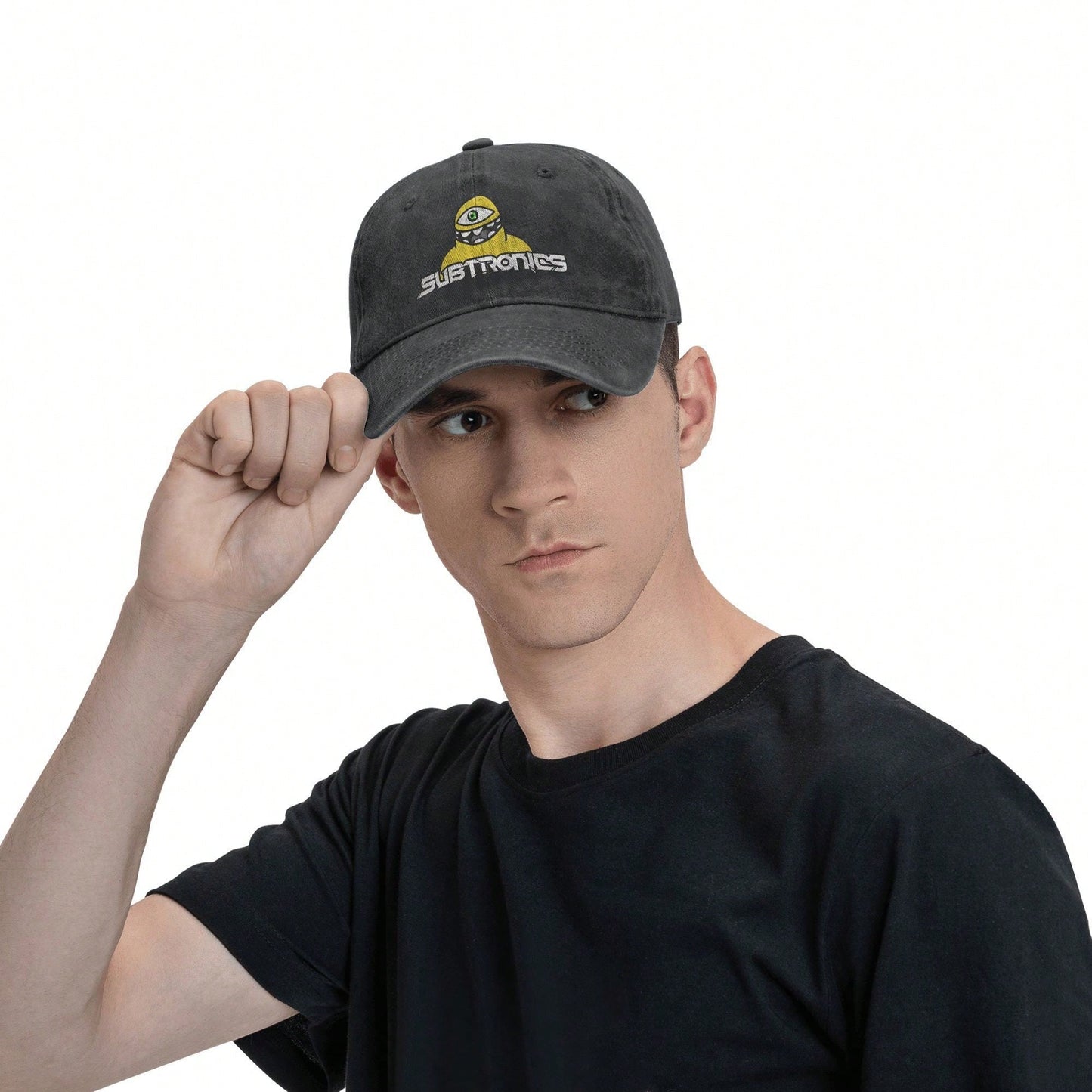 Subtronics Cyclops Logo Baseball Cap- Vintage Washed Distressed Dad Hat, Unisex Sun Protection Outdoor Cap, Hand Washable Casual Headwear, Durable