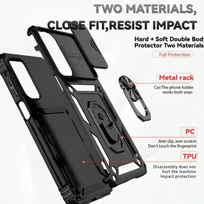 Suitable For Galaxy A55 A36 A26 A16 A54 A34 A14 A15 A05 5G Phone Cases, With Sliding Camera Cover And Built-In 360° Rotating Ring Holder, Magnetic Shock-Proof Design, Also Fit For Galaxy S25 S24 S23 S