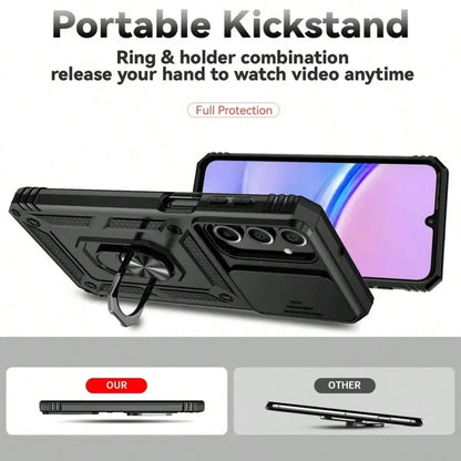 Suitable For Galaxy A55 A36 A26 A16 A54 A34 A14 A15 A05 5G Phone Cases, With Sliding Camera Cover And Built-In 360° Rotating Ring Holder, Magnetic Shock-Proof Design, Also Fit For Galaxy S25 S24 S23 S