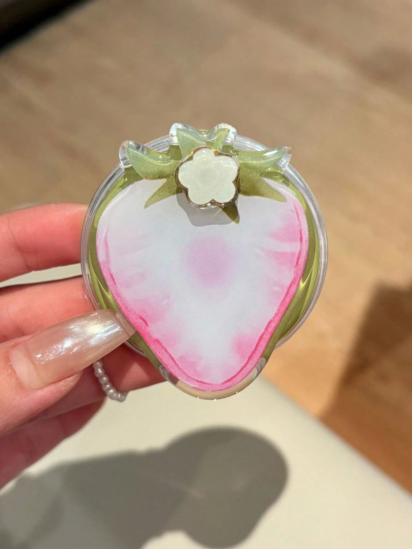 Summer Rotating Flower Strawberry Magnetic Phone Stand Compatible With MagSafe, Portable Desktop Support Holder For Women