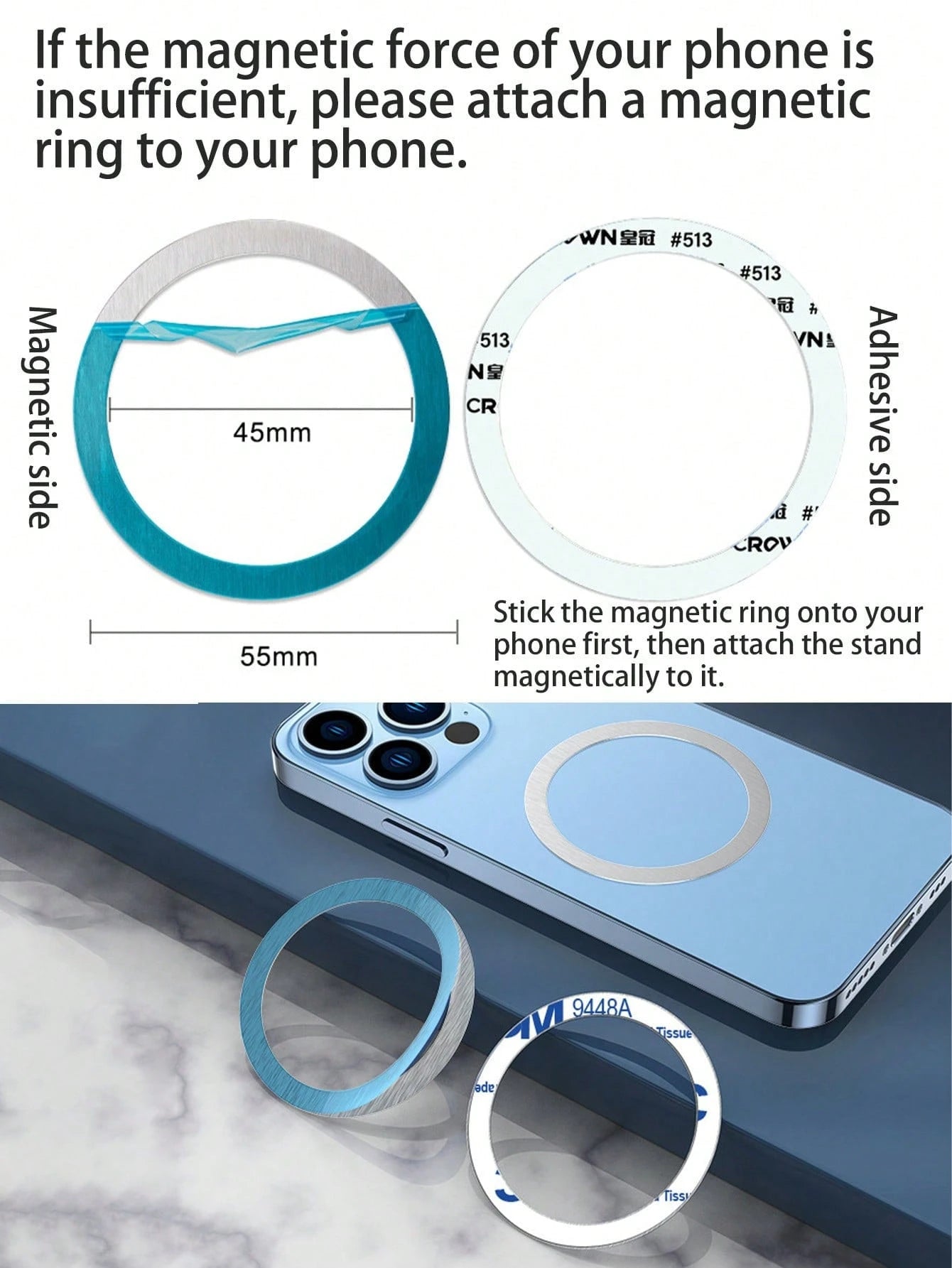 Summer Rotating Flower Strawberry Magnetic Phone Stand Compatible With MagSafe, Portable Desktop Support Holder For Women
