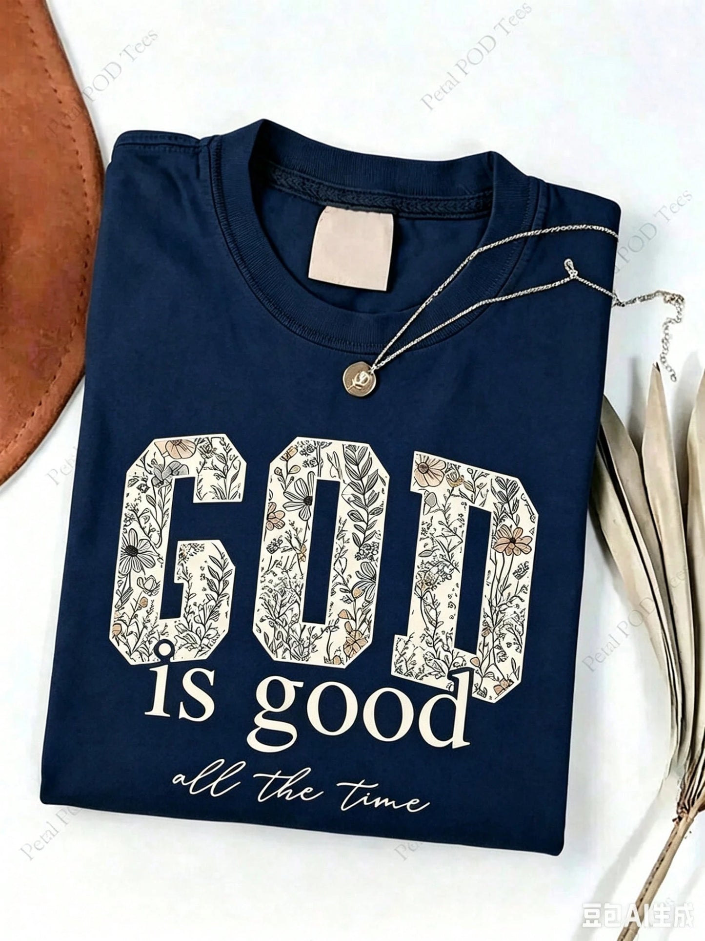 Summer TopsWomen'S Christian T-Shirt- Distressed "God Is Good" And "Always Has Been" Bible Verse Print, Round Neck Short Sleeve Casu