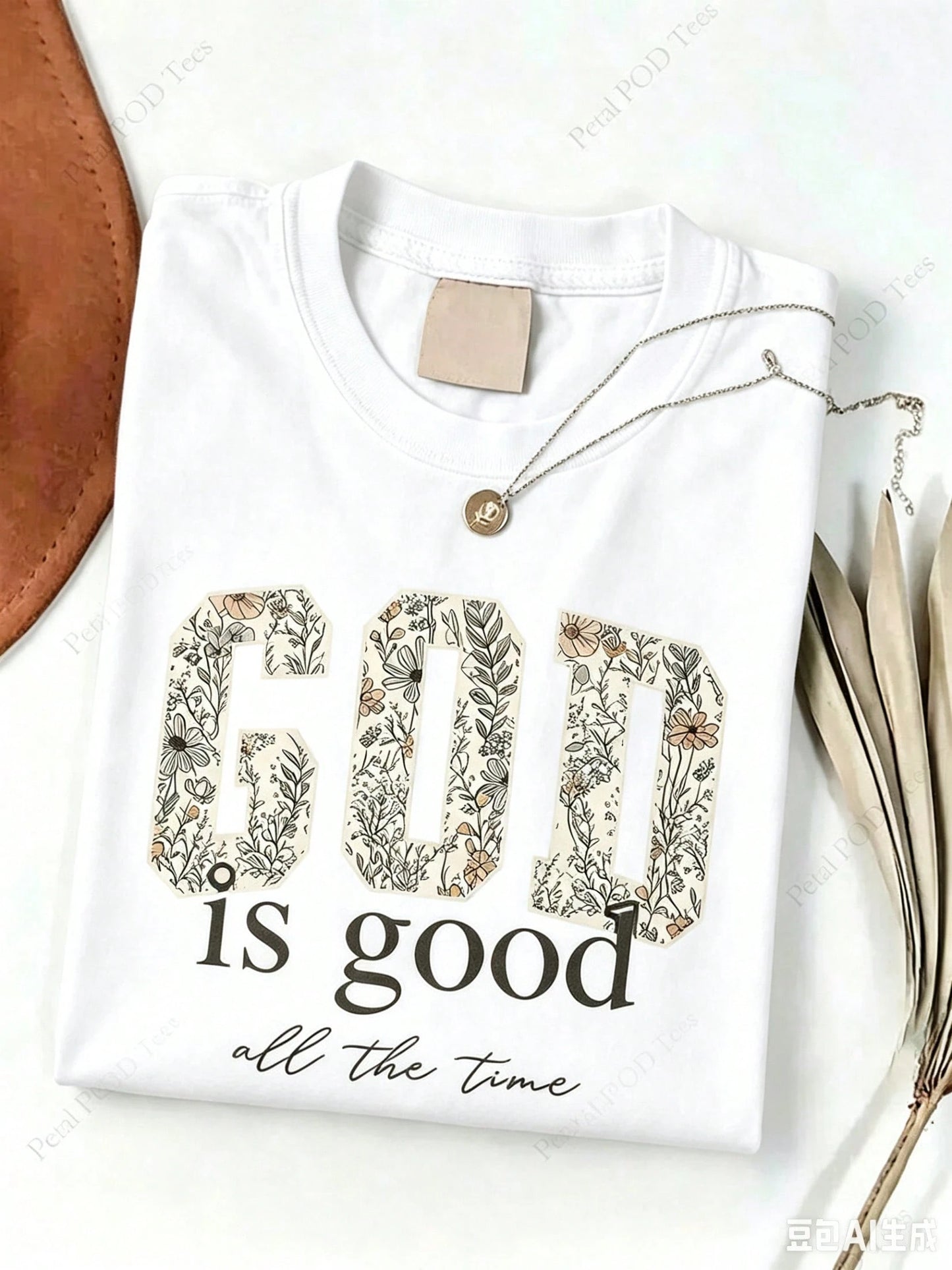 Summer TopsWomen'S Christian T-Shirt- Distressed "God Is Good" And "Always Has Been" Bible Verse Print, Round Neck Short Sleeve Casu