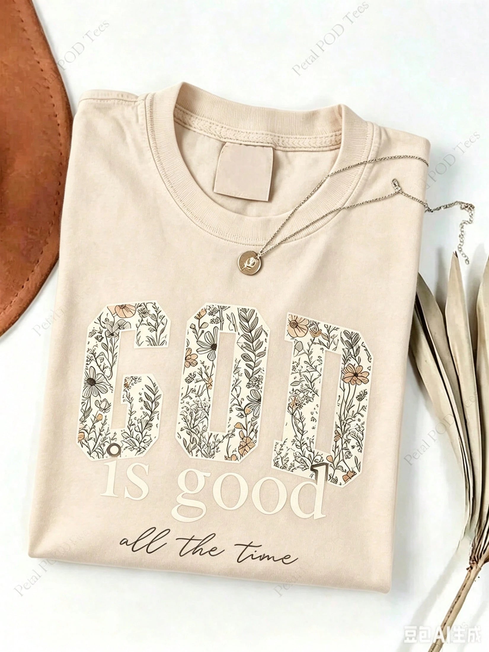 Summer TopsWomen'S Christian T-Shirt- Distressed "God Is Good" And "Always Has Been" Bible Verse Print, Round Neck Short Sleeve Casu