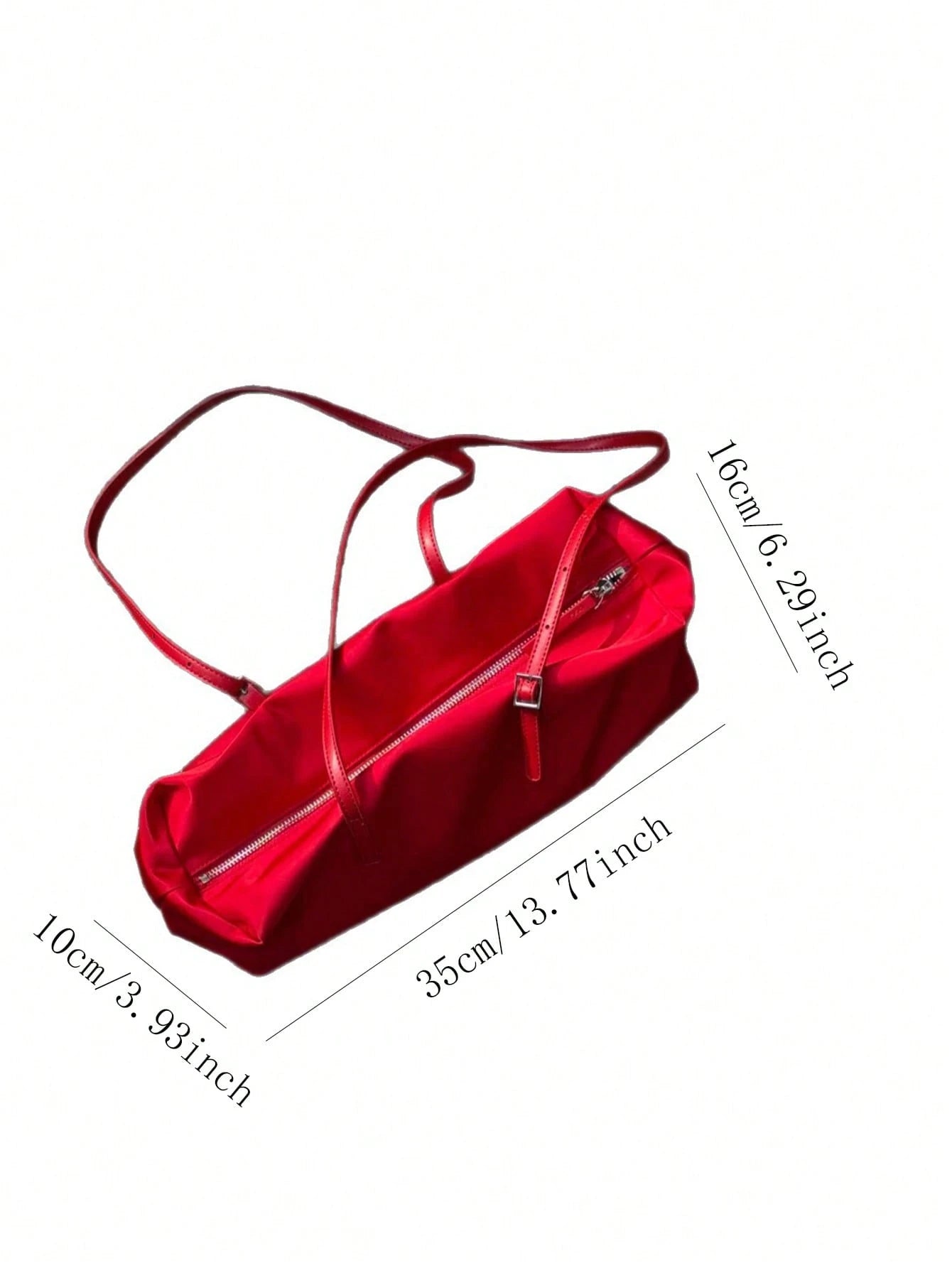 Super Hot Red Nylon Tote Bag For Women 2026 New Lightweight Large Capacity Commuter Handbag Shoulder Underarm Bag