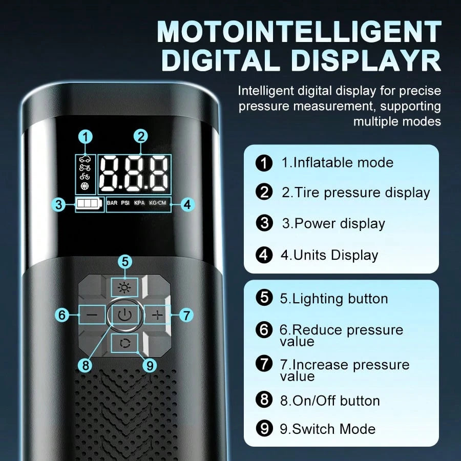 Super Special Offer!!!Portable Tire Inflator Air CompressorDigital Display Tire Inflator Pump, Suitable For Cars And Motorcycles.Universal For Automobiles, Bicycles, Sports Equipment AndBalls, Fast In