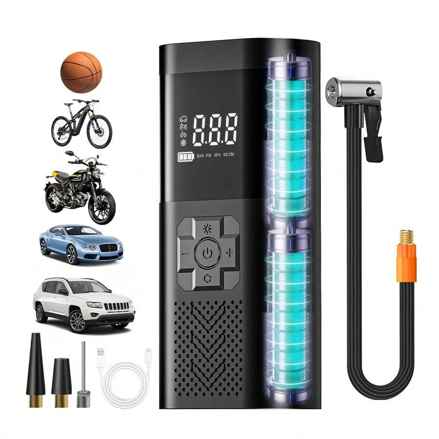 Super Special Offer!!!Portable Tire Inflator Air CompressorDigital Display Tire Inflator Pump, Suitable For Cars And Motorcycles.Universal For Automobiles, Bicycles, Sports Equipment AndBalls, Fast In