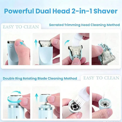 Super Value Set! 2 In 1 Electric Bikini Shaver With Limit Comb & Charging Cord Waterproof Recharge Body Hair Trimmer Multi Colors
