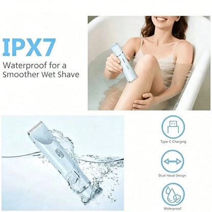 Super Value Set! 2 In 1 Electric Bikini Shaver With Limit Comb & Charging Cord Waterproof Recharge Body Hair Trimmer Multi Colors