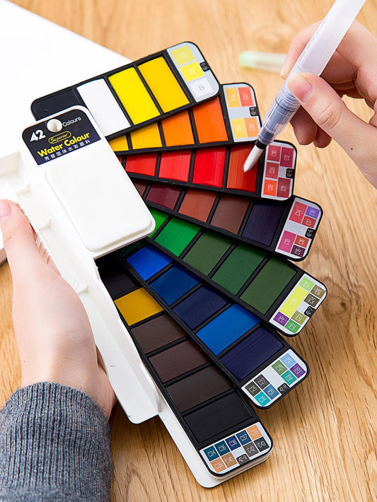 Superior 1set Mixed Color Pigment With Brush, Modern Portable Paint Set For Artists, Beginners,Mother's Day,Mom's Gift,Back To School,School Supplies