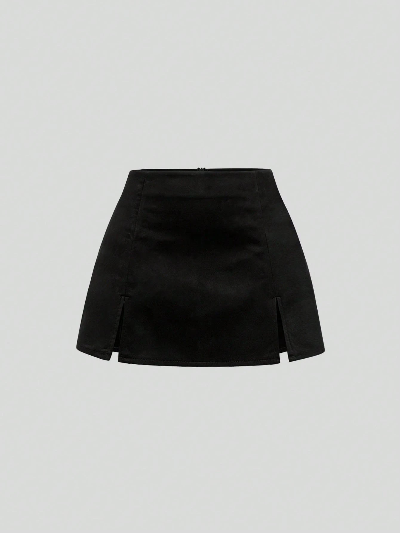 Sweetra Autumn/Winter Maillard Color Suede A-Line Slit Hem Casual Party Mini Skirt For Women