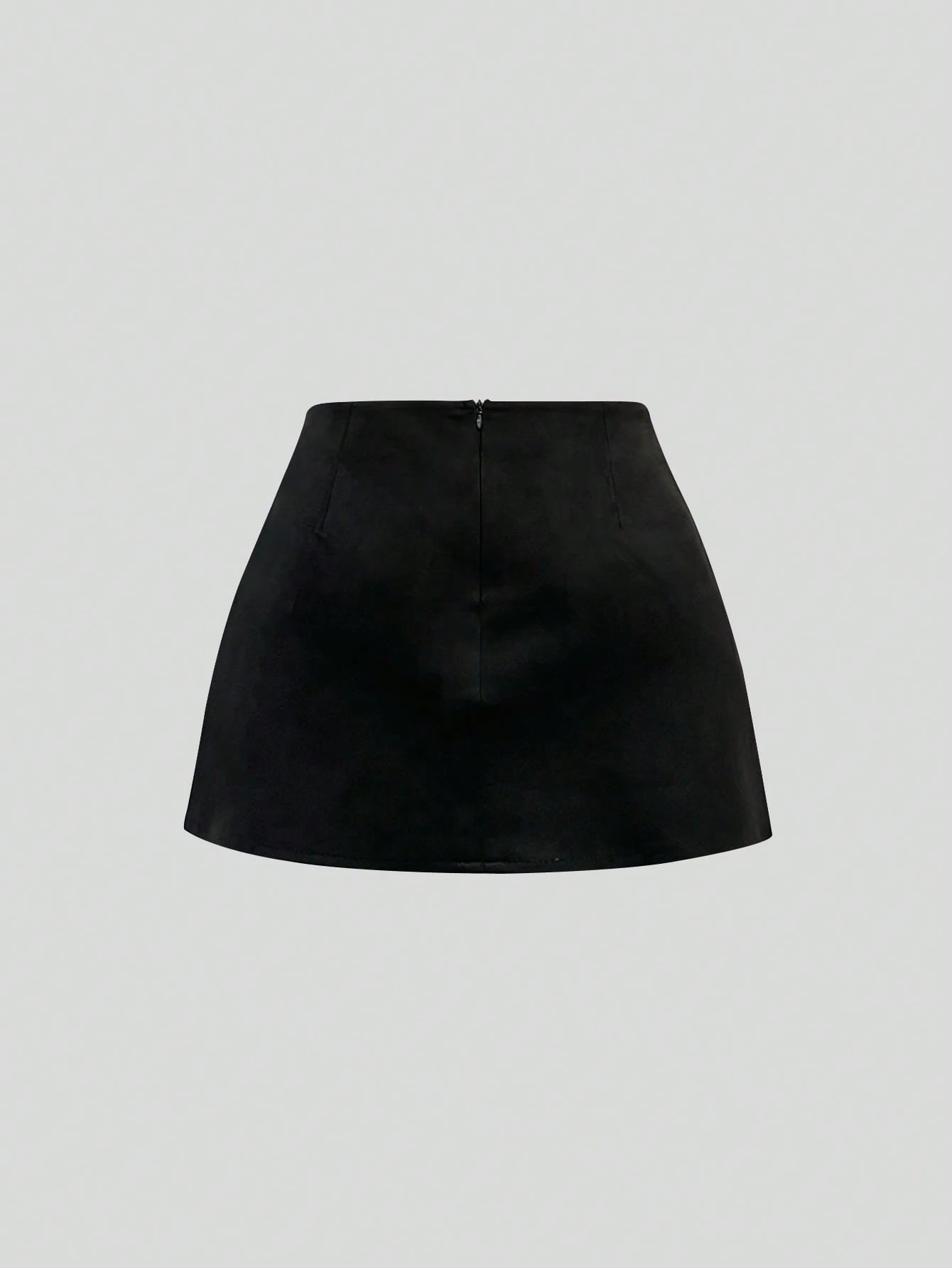 Sweetra Autumn/Winter Maillard Color Suede A-Line Slit Hem Casual Party Mini Skirt For Women