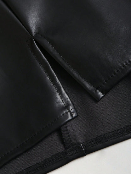 Sweetra Autumn/Winter Maillard Color Suede A-Line Slit Hem Casual Party Mini Skirt For Women