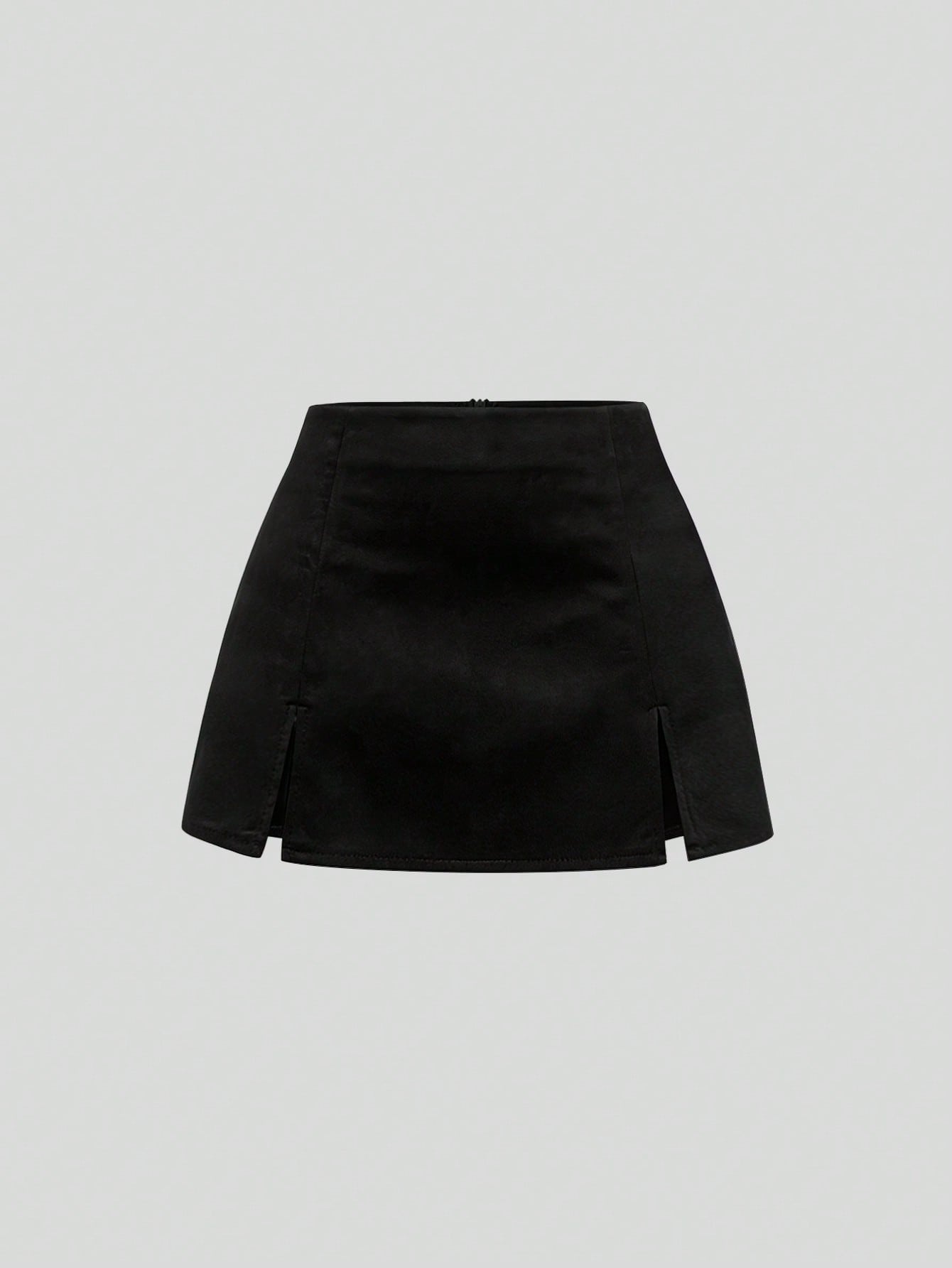Sweetra Autumn/Winter Maillard Color Suede A-Line Slit Hem Casual Party Mini Skirt For Women