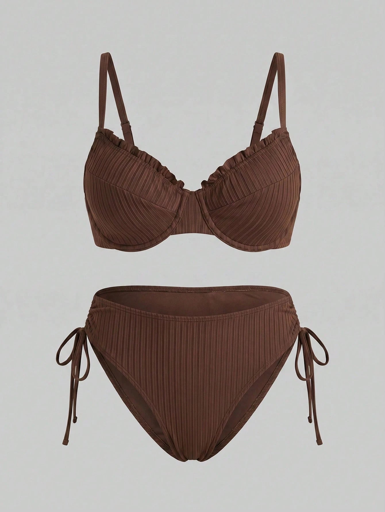 Sweetra CURVE Plus Size Women's Single Piece Textured Fabric Spaghetti Strap Vacation Bikini Top Beach Tankini