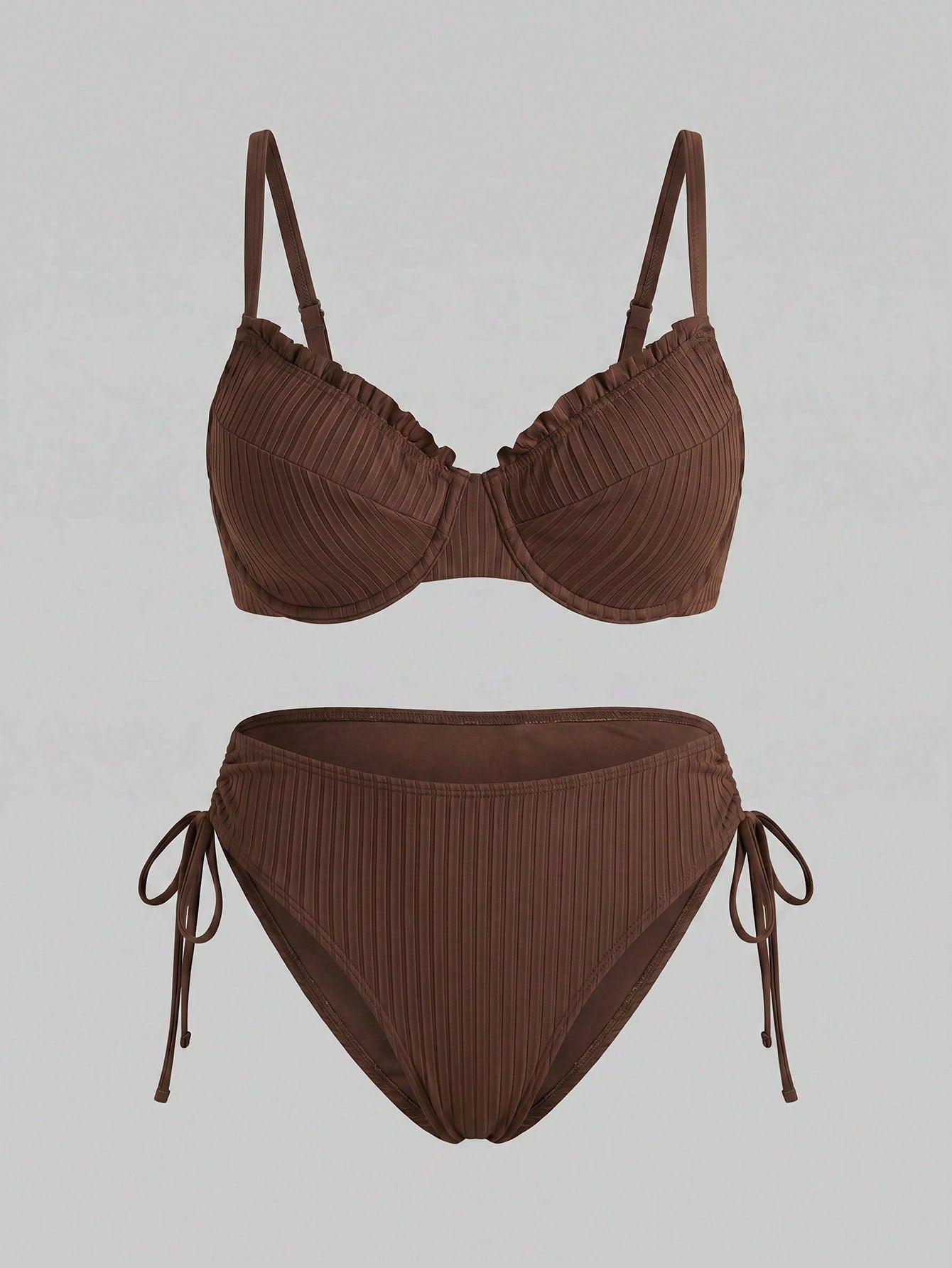 Sweetra CURVE Plus Size Women's Single Piece Textured Fabric Spaghetti Strap Vacation Bikini Top Beach Tankini