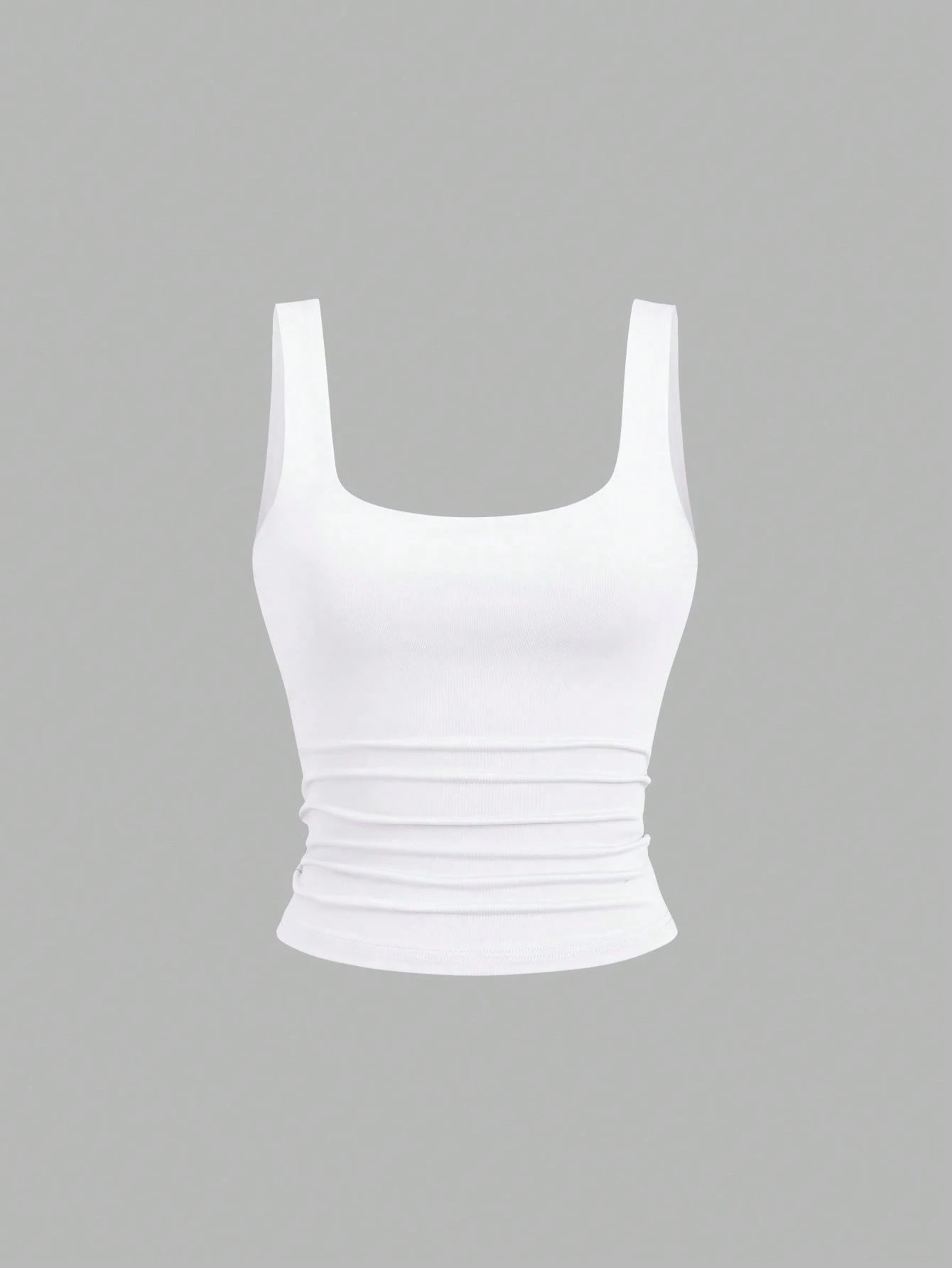 Sweetra Women Casual Square Neck Ruffle Cami Top, Summer