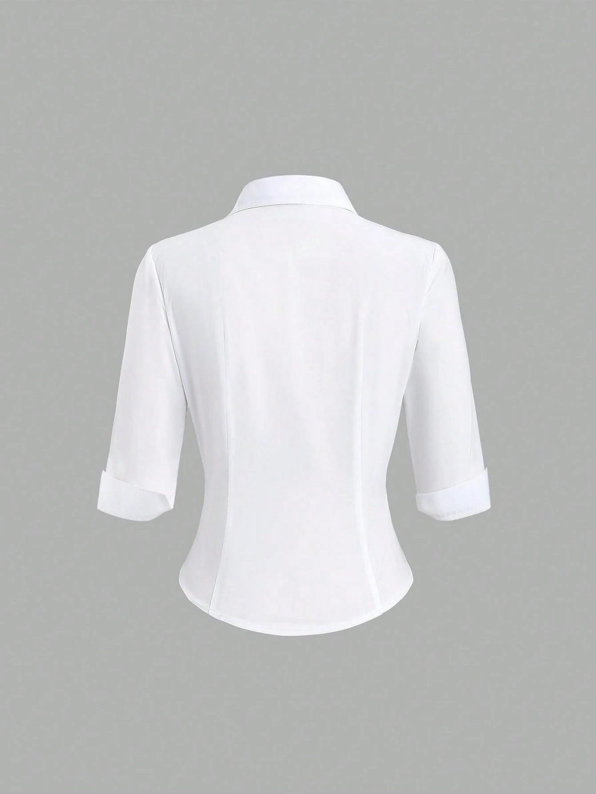 Sweetra Women's Business Casual Stylish Shirt With Tie, Fitted Waist, 3/4 Sleeve, Versatile Office Wear