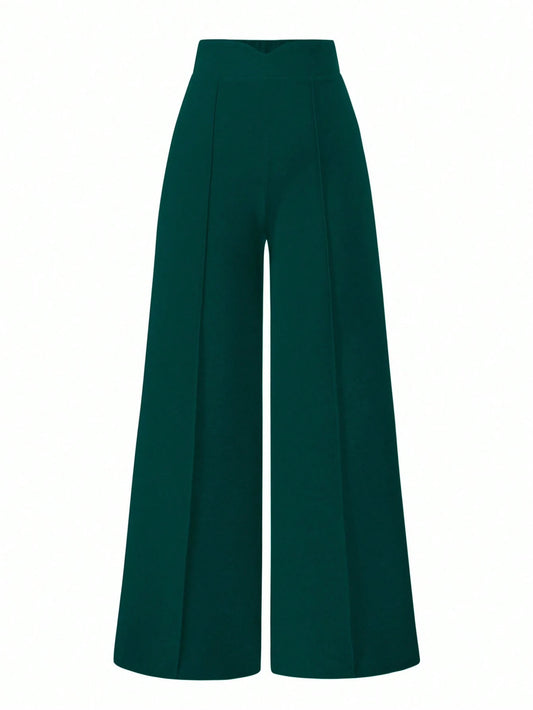 Sweetra Women's Solid Color High Waist Straight Loose Elegant Pants Fall Cloth For Women