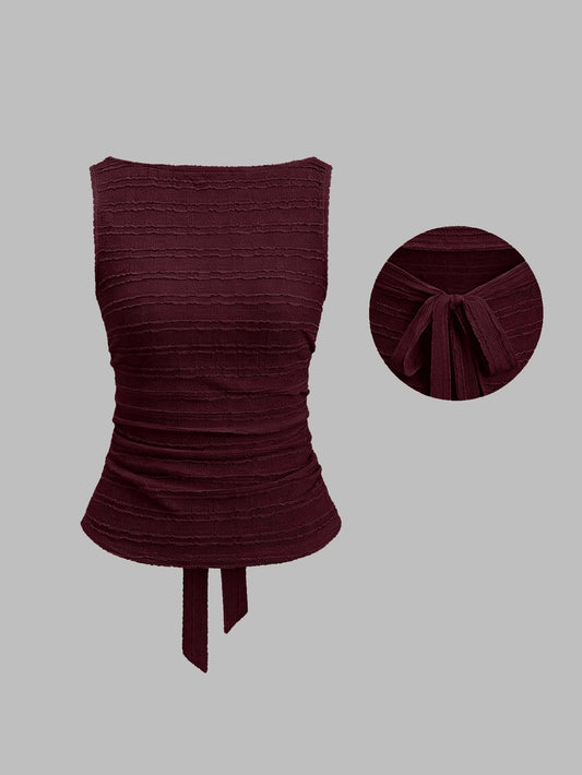 Sweetra Women's Solid Color Pleated Casual Versatile Daily Wear Tube Top