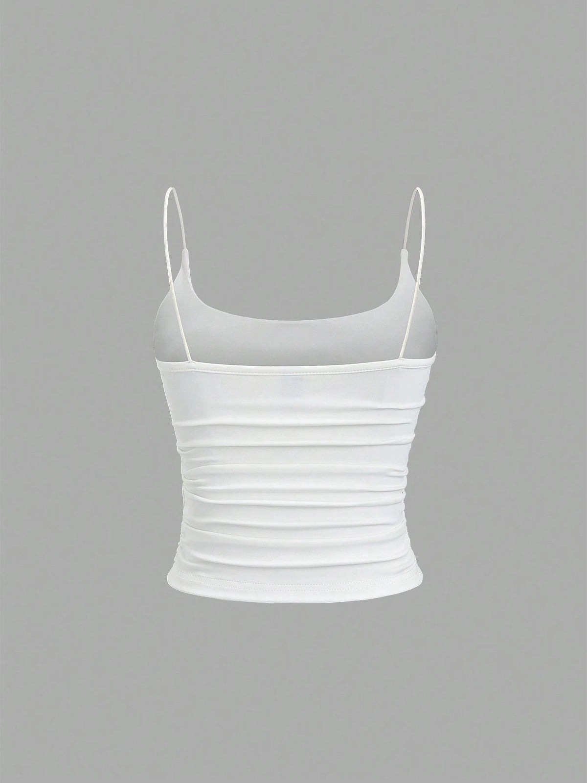 Sweetra Women's Solid Color Spaghetti Strap Tank Top With Built-In Bra, Simple Casual Personalized Versatile Camisole