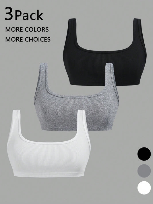 Sweetra Women's Summer Basic Solid Color Ultra Short Tank Top