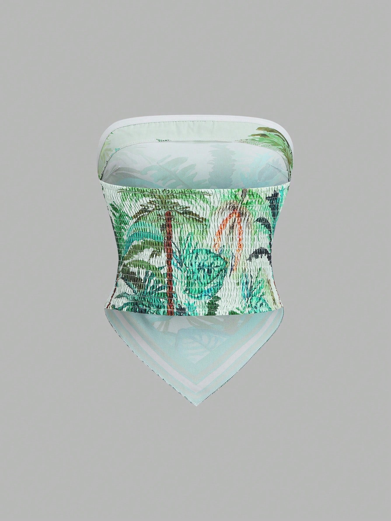 Sweetra Women's Tropical Print Tube Top, Casual Resort Wear