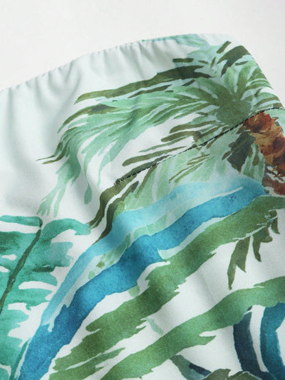 Sweetra Women's Tropical Print Tube Top, Casual Resort Wear