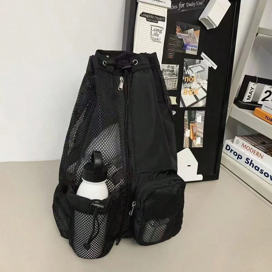 Swim Bag Mesh Drawstring Backpack Best Travel Backpack For School With Wet Bag For Swimming Gym And Workout Equipment, Lightweight, Suitable For Women And Men