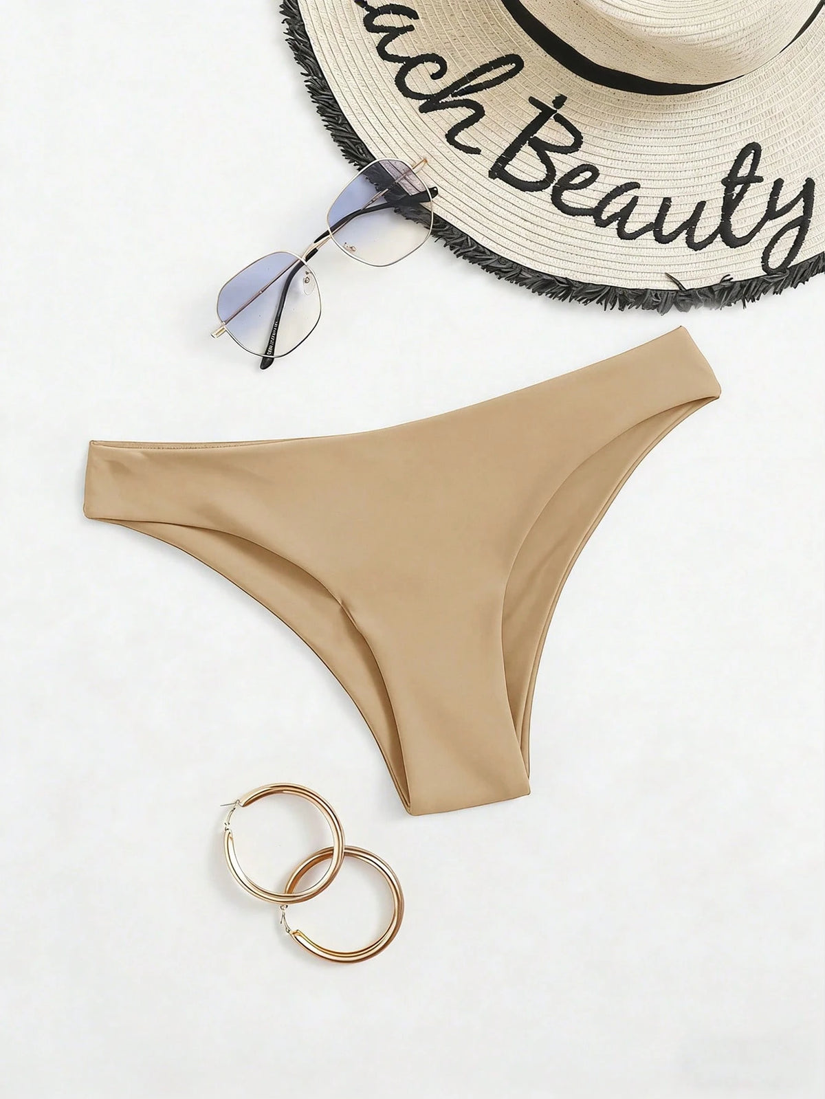 Swim Basics Women's Solid Color Minimalist Everyday Swimwear Bottom