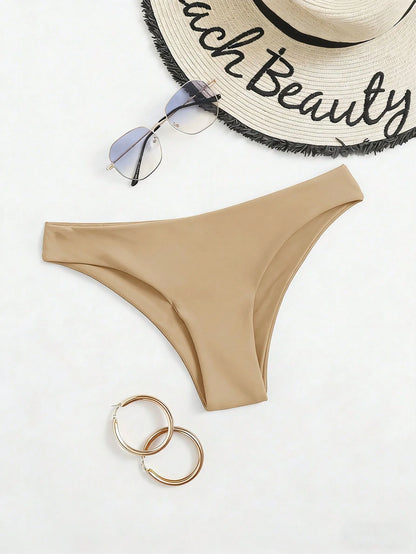 Swim Basics Women's Solid Color Minimalist Everyday Swimwear Bottom