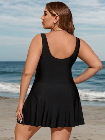 Swim Lushoire Summer Beach Plus Size One Piece Swimsuit