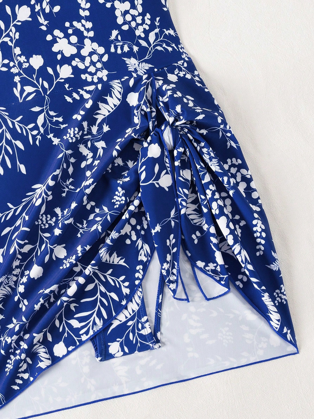 Swim Lushoire Women Floral Print Scoop Neck One-Piece Swimsuit With Swim Shorts For Summer Beach Vacation