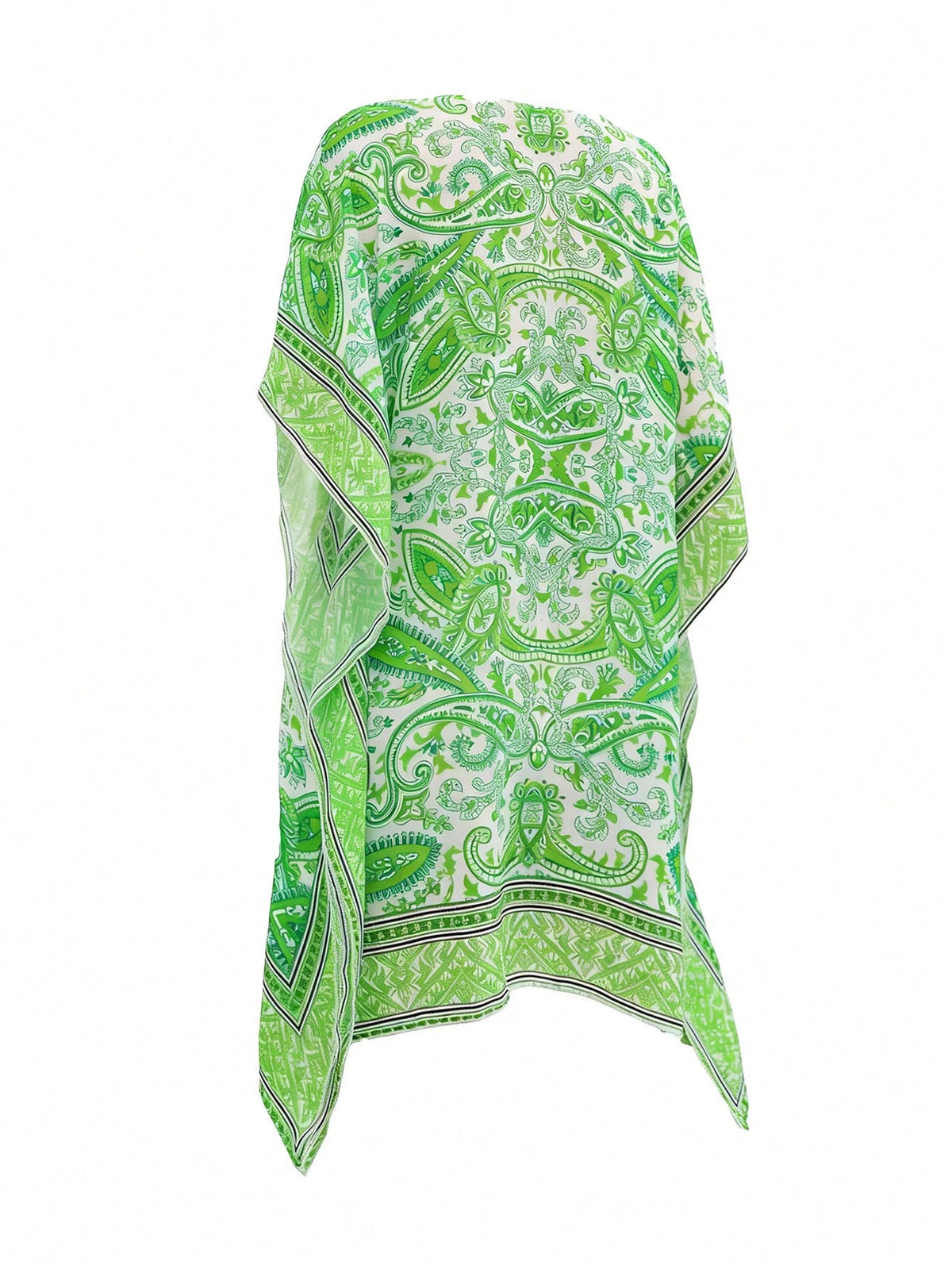 Swim Lushoire Women's Casual Holiday Peacock Print Batwing Sleeve Cover Up Dress Summer