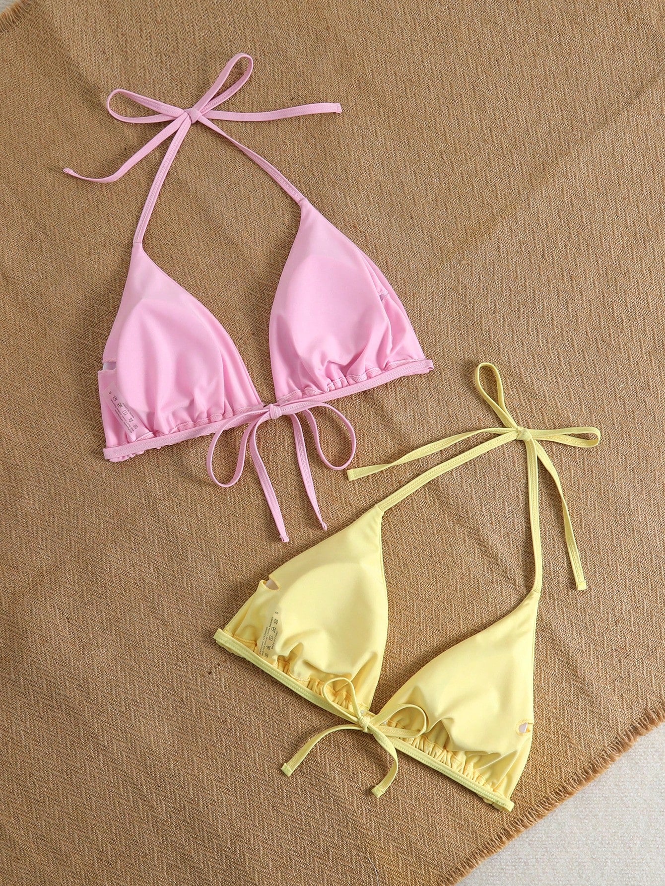 Swim Mod 2026 New Arrival Spring/Summer Plus Size Women Cute Macaron Color Bikini Top, Suitable For Beach, Resort, Pool Party