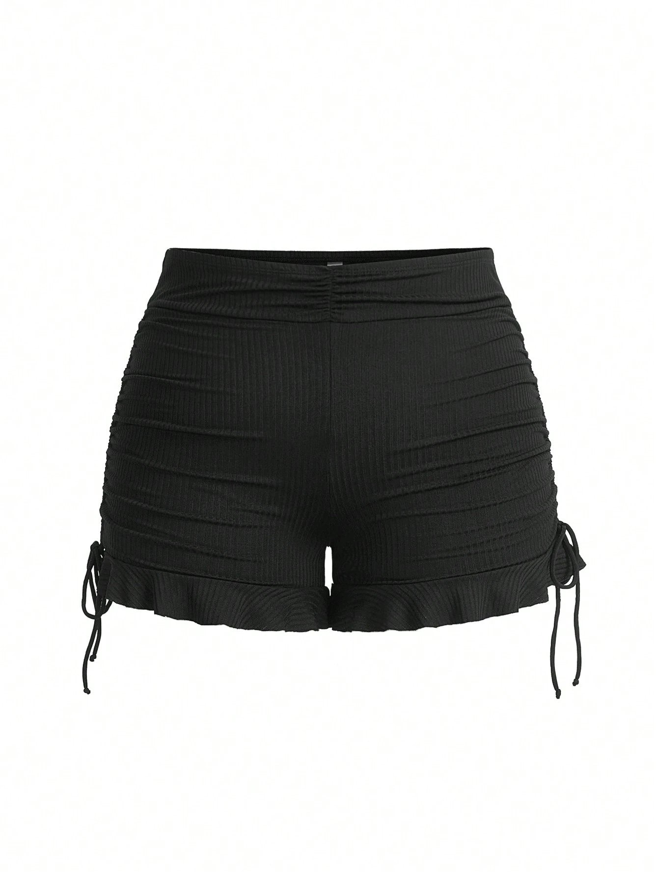 Swim Mod Plus Size Swimwear In Sweet & Cute Stripe Pattern With Special Fabric Black Tie & Ruffle Trim Bottom Summer