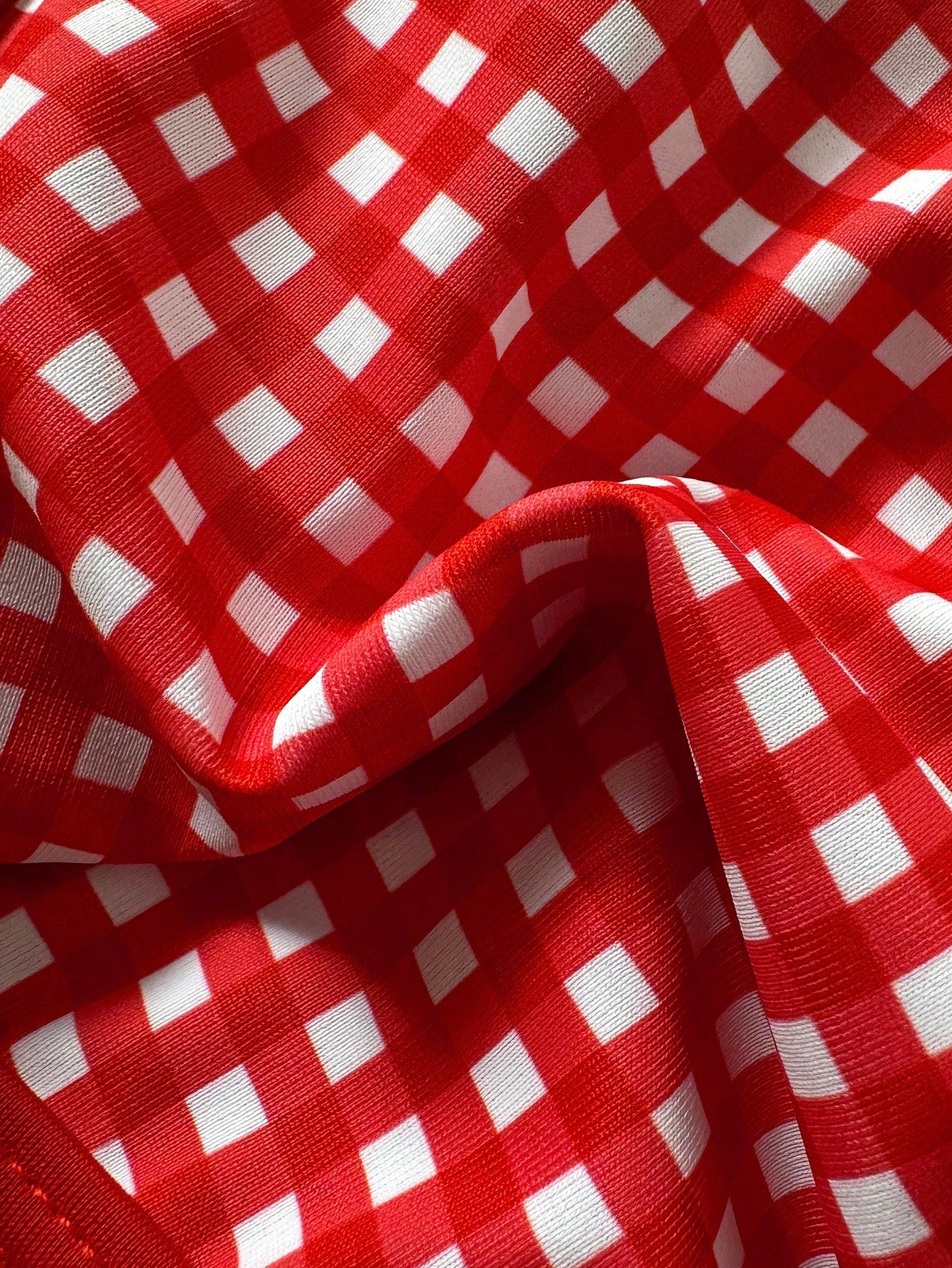 Swim Mod Plus Size Women Casual Beach Vacation Random Print Halter Neck Ring Design Cover Up, Gingham Bikini, Bikini Set, Bikinis Set